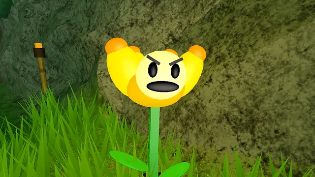 The same flower glaring with an angry face
